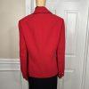 New KASPER 3PC Red Black Polyester Lined Cocktail Skirt Suit Size  14W Twill