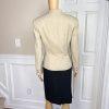 10-7574.jpg Kasper ASL Polyester Skirt 10 Suit 10P Beige Black Stand Up Collar Lined 2PC