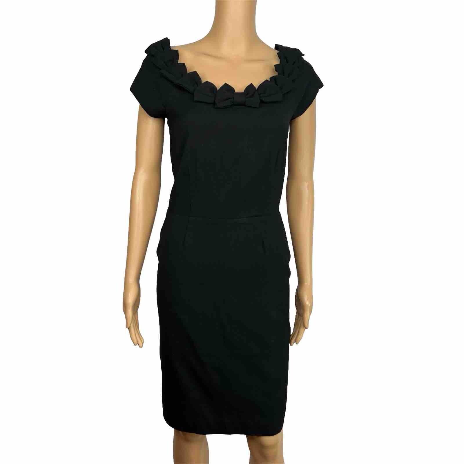Kate Spade Wool Spandex Dress Size 2 Lined Sleeveless Bow Embellished A line