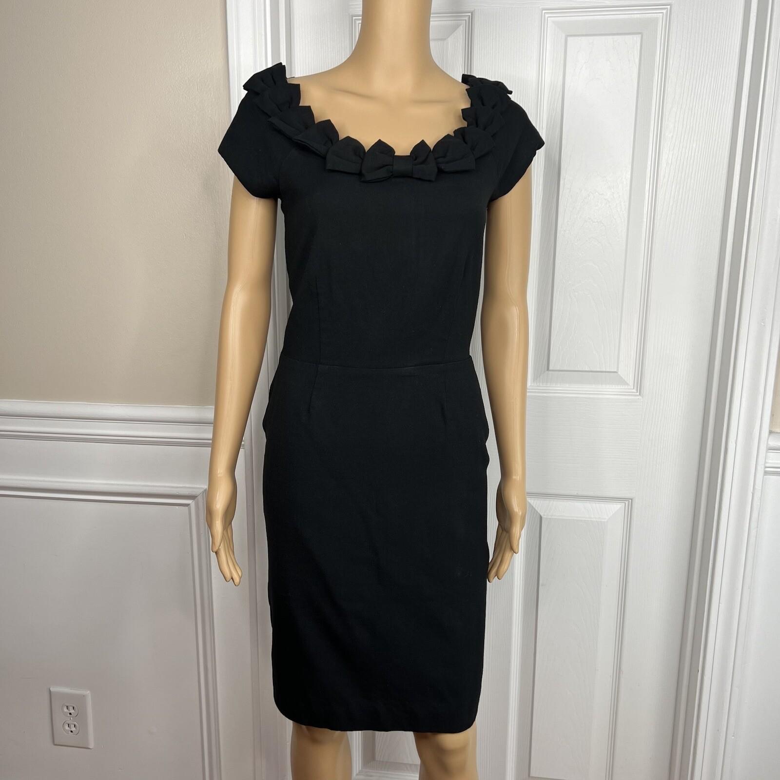 Kate Spade Wool Spandex Dress Size 2 Lined Sleeveless Bow Embellished A line