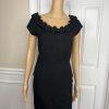 Kate Spade Wool Spandex Dress Size 2 Lined Sleeveless Bow Embellished A line