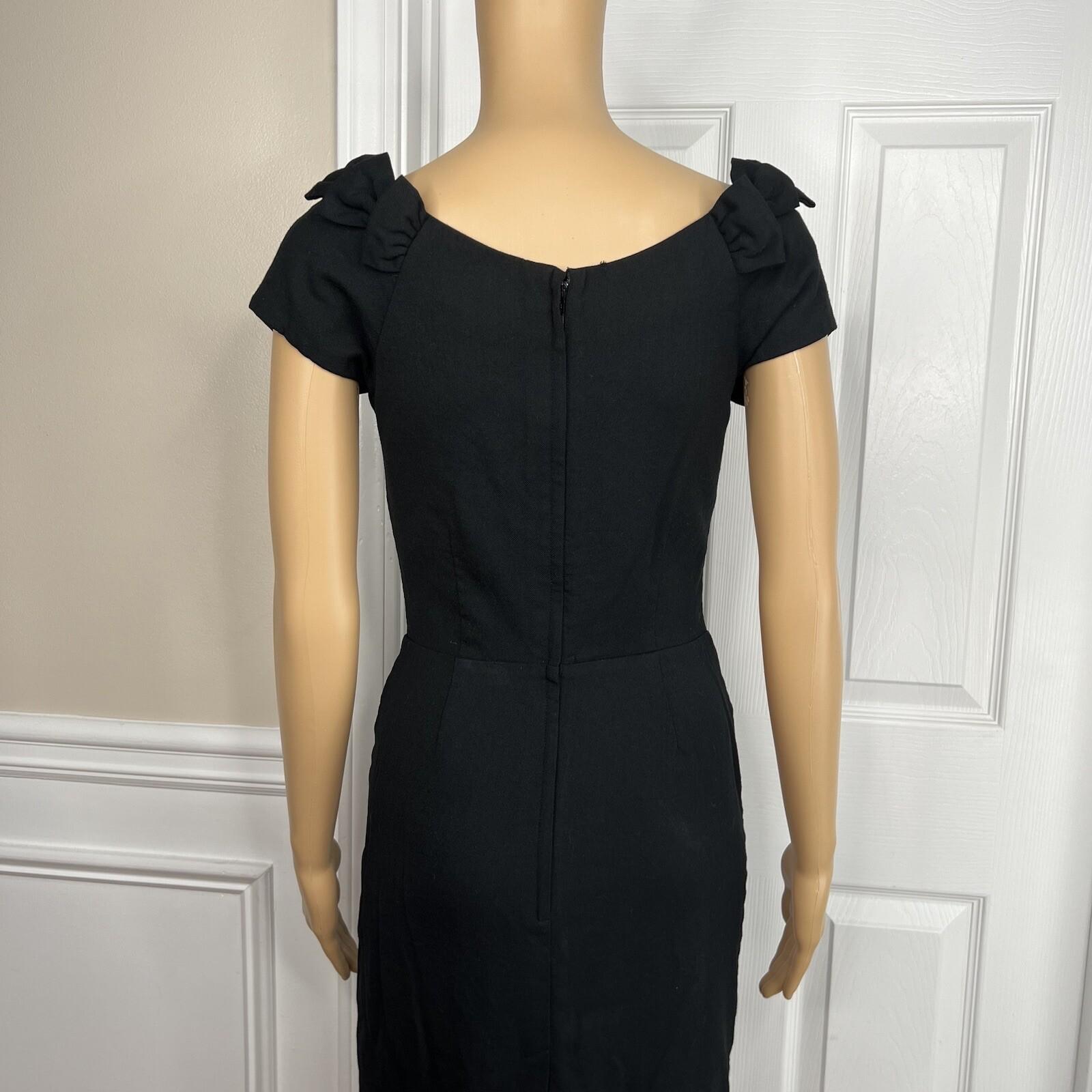 Kate Spade Wool Spandex Dress Size 2 Lined Sleeveless Bow Embellished A line