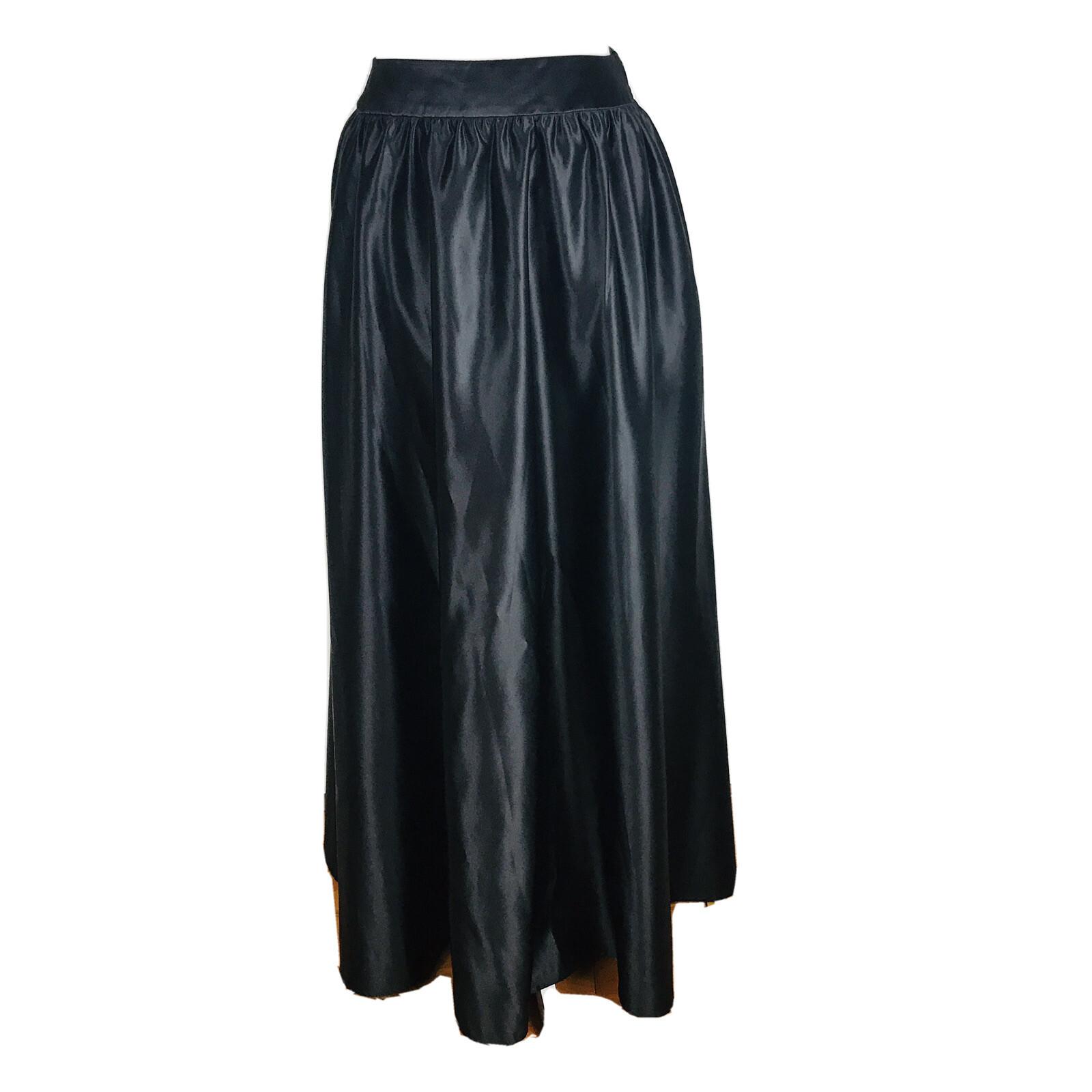 SUTTON STUDIO Women Long Maxi Black Satin Party Evening Skirt Size 10