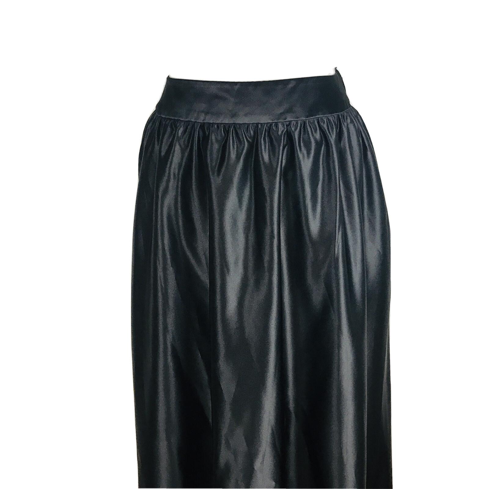 SUTTON STUDIO Women Long Maxi Black Satin Party Evening Skirt Size 10