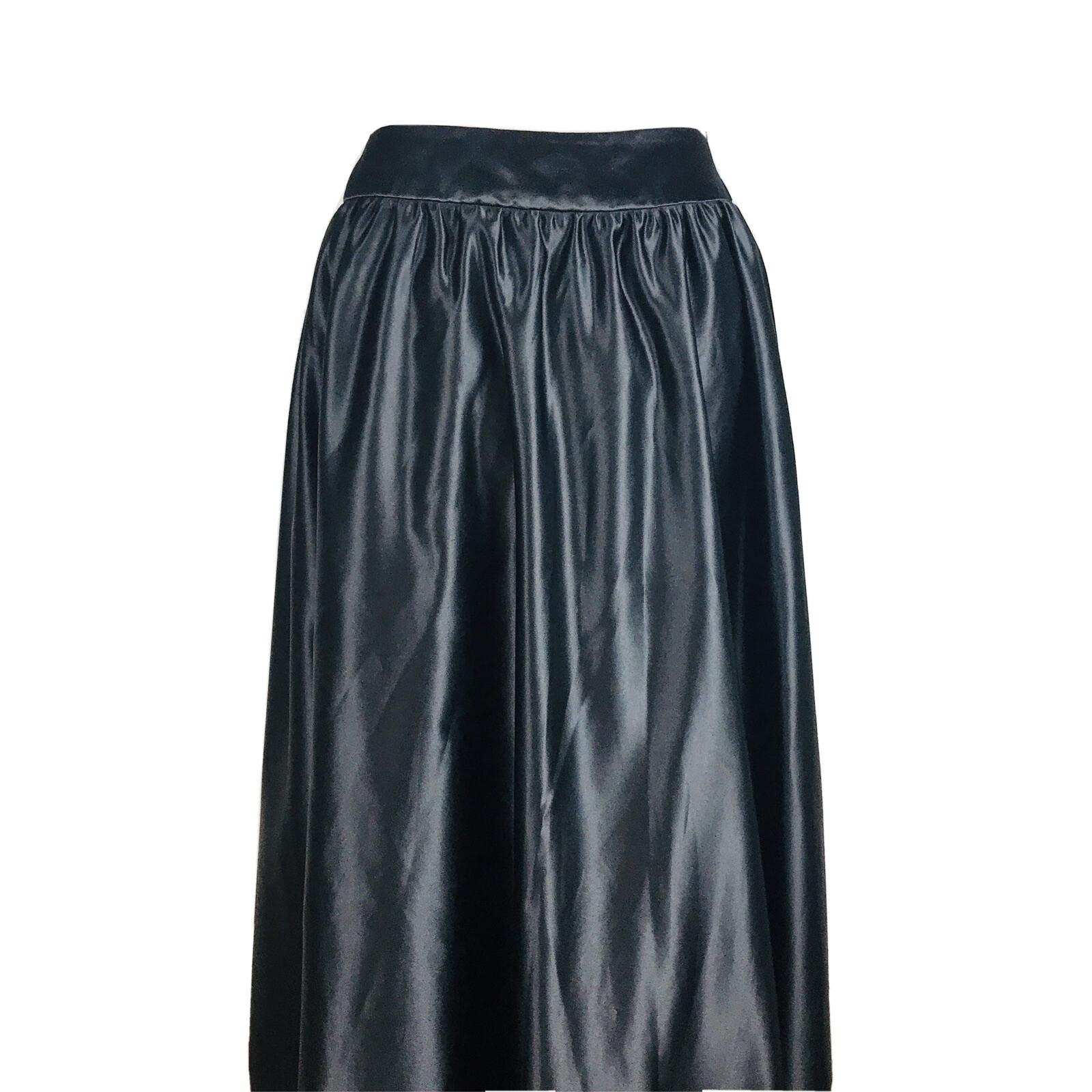 SUTTON STUDIO Women Long Maxi Black Satin Party Evening Skirt Size 10