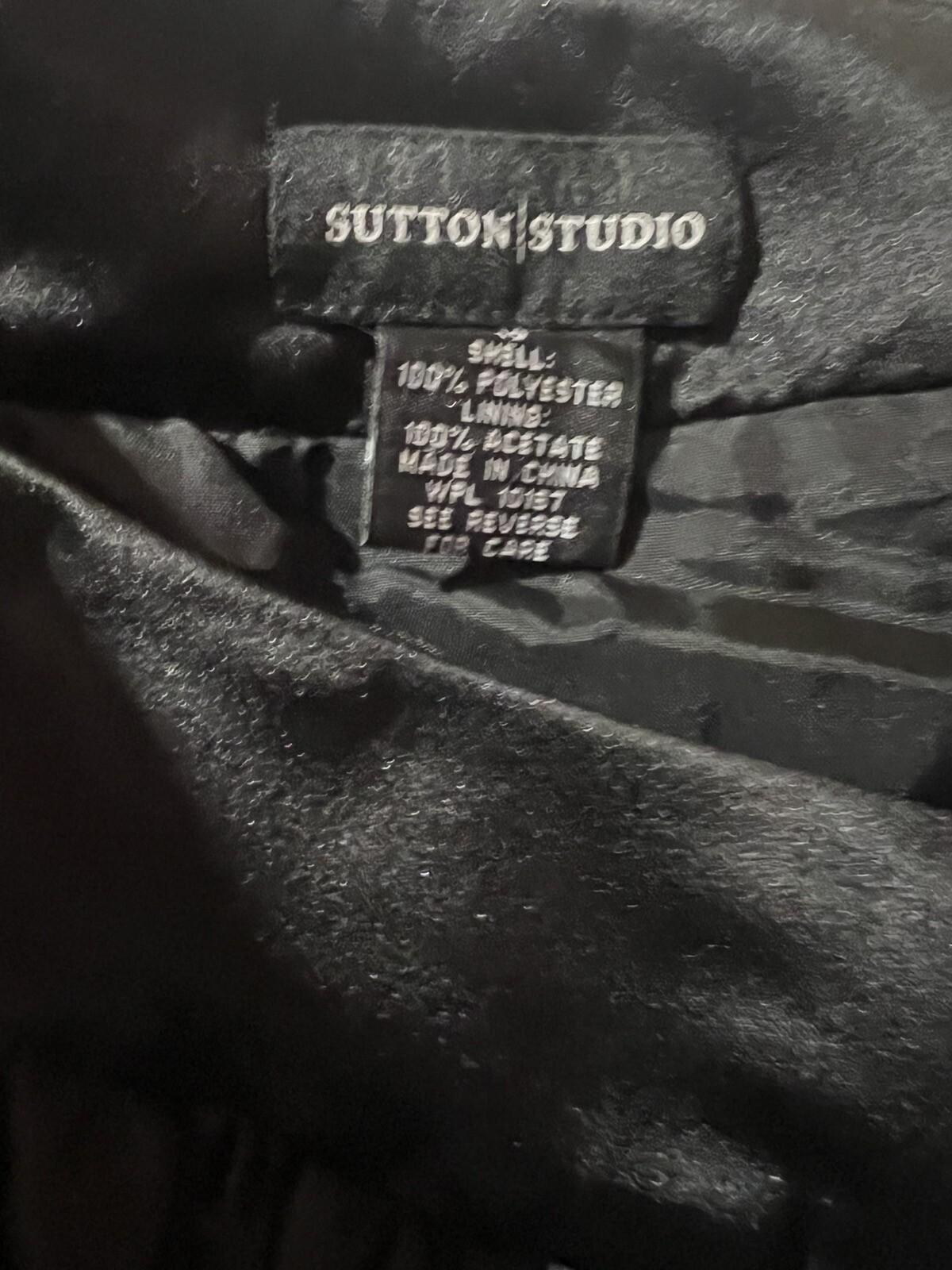 SUTTON STUDIO Women Long Maxi Black Satin Party Evening Skirt Size 10