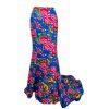 10-7593.jpg Tiffany Design Cotton Skirt Size 2 Royal Garden Mermaid Lined Formal Long Train