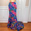 10-7594.jpg Tiffany Design Cotton Skirt Size 2 Royal Garden Mermaid Lined Formal Long Train