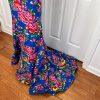 10-7597.jpg Tiffany Design Cotton Skirt Size 2 Royal Garden Mermaid Lined Formal Long Train