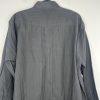 Mexican Guayabera Wedding Linen Shirt Size 44 Black Embroidery Handcrafted