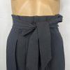 BCBG Maxazria Wool Blend Skirt 10 Black Paper bag Waist Belted Fashionable Chic