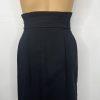BCBG Maxazria Wool Blend Skirt 10 Black Paper bag Waist Belted Fashionable Chic