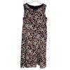 Evan Picone Women Dress Size 16 Floral Multicolored Ruffle Sleeveless Belted