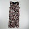 Evan Picone Women Dress Size 16 Floral Multicolored Ruffle Sleeveless Belted