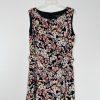 Evan Picone Women Dress Size 16 Floral Multicolored Ruffle Sleeveless Belted
