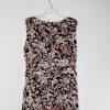 Evan Picone Women Dress Size 16 Floral Multicolored Ruffle Sleeveless Belted