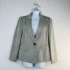 Le Suit Women Polyester Pant Suit 12P Light Gray Notch Collar Crepe Career 2PC