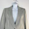 Le Suit Women Polyester Pant Suit 12P Light Gray Notch Collar Crepe Career 2PC