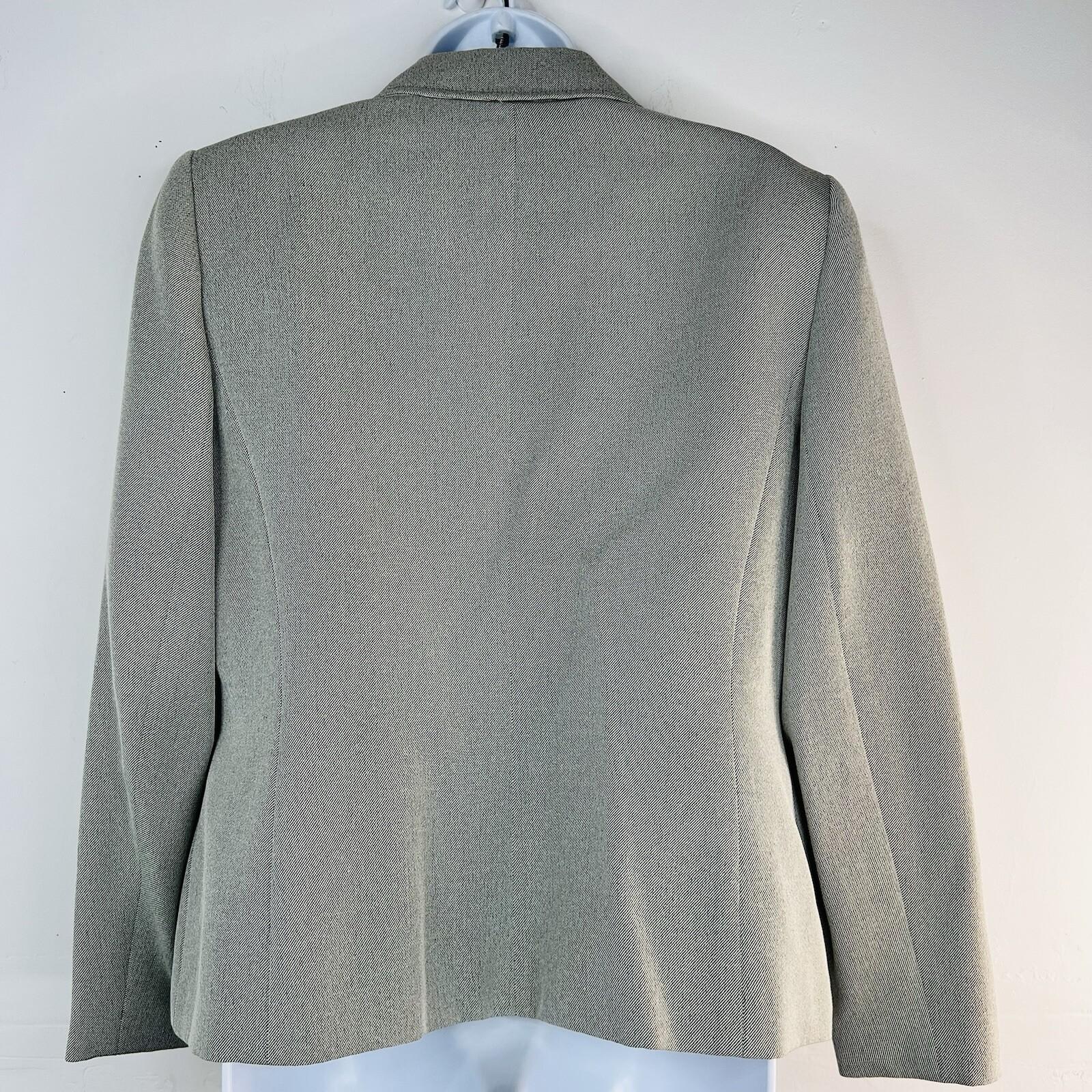 Le Suit Women Polyester Pant Suit 12P Light Gray Notch Collar Crepe Career 2PC