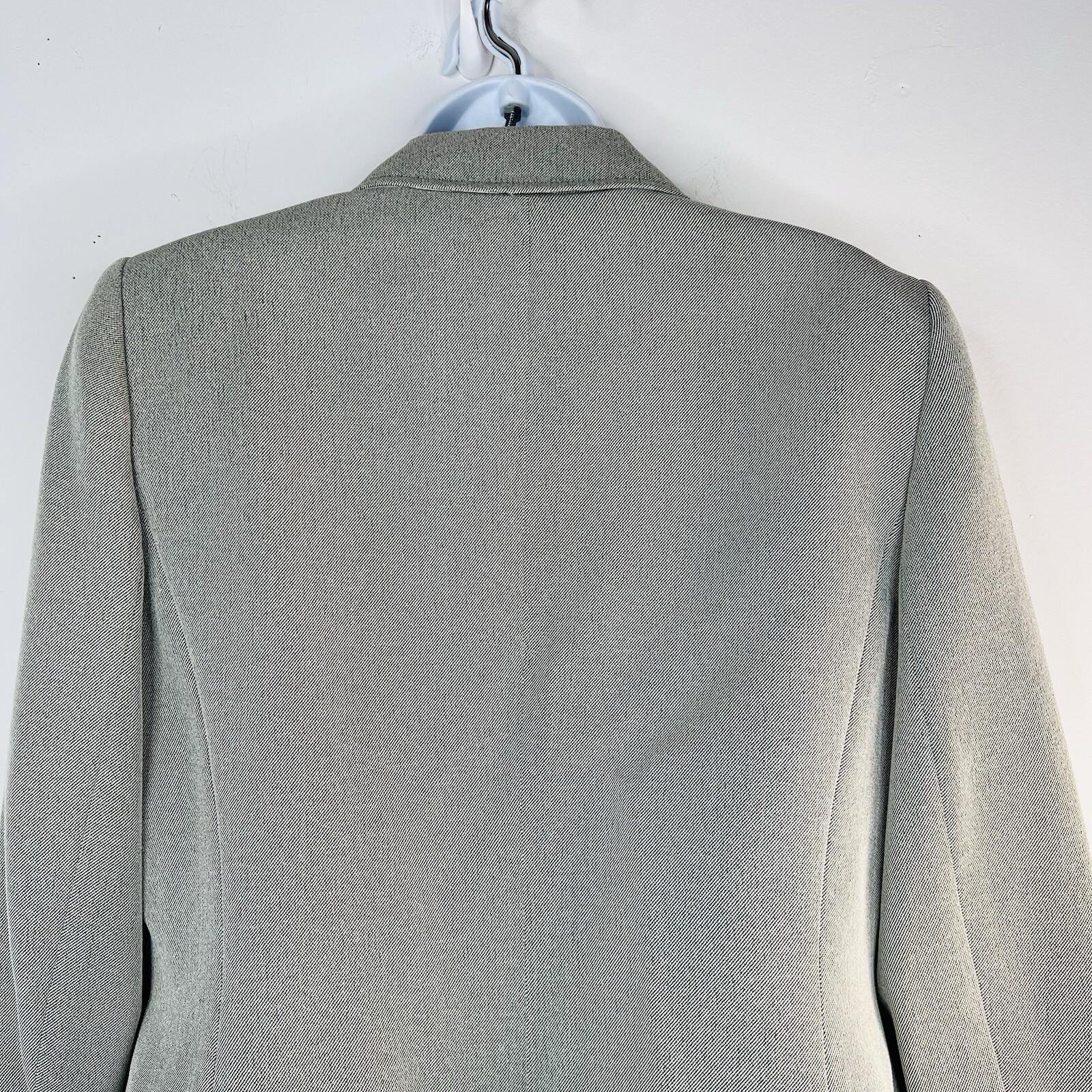 Le Suit Women Polyester Pant Suit 12P Light Gray Notch Collar Crepe Career 2PC