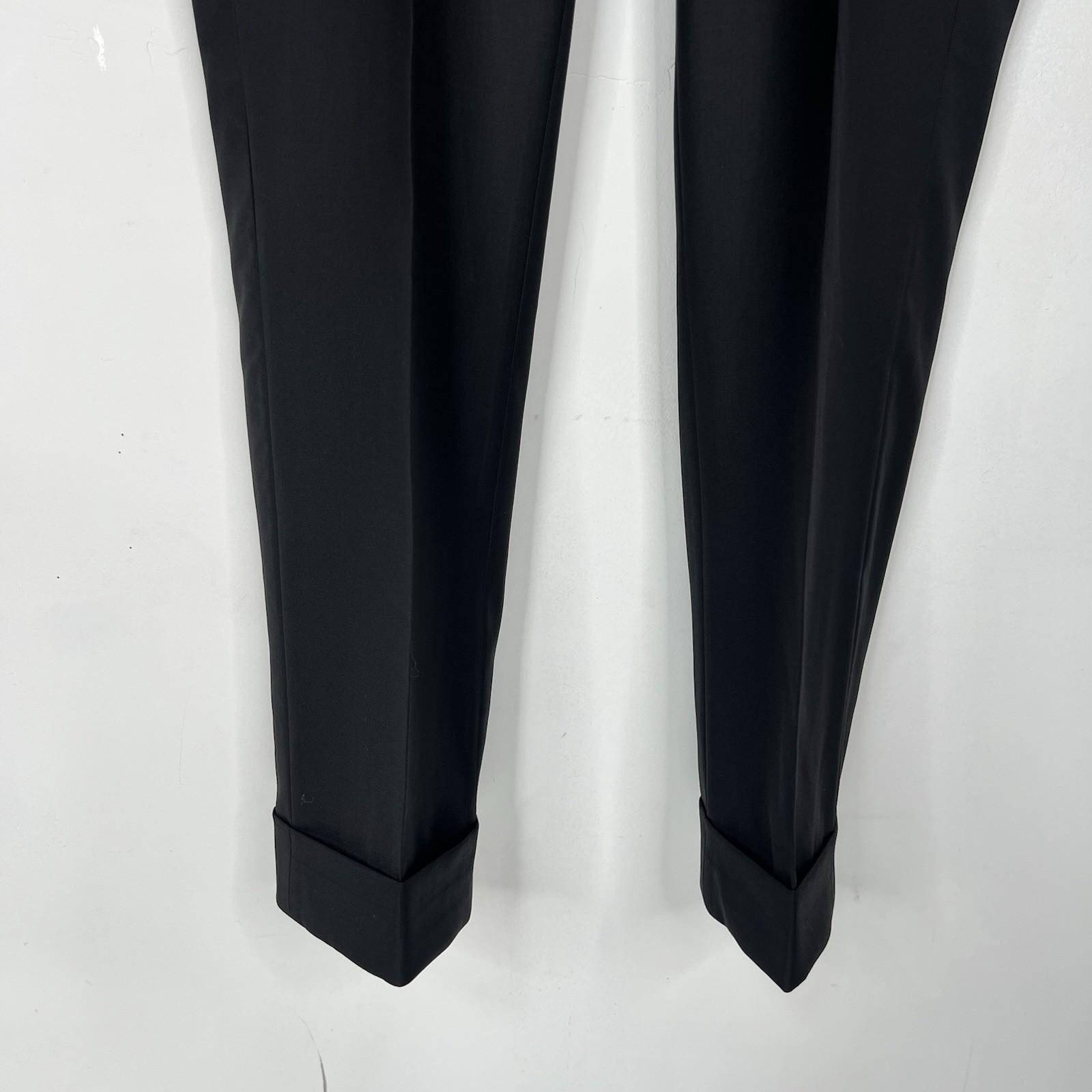 SuitSupply Brescia Wool Straight Tapered Leg Pants 40x31 Black Pleated Front New