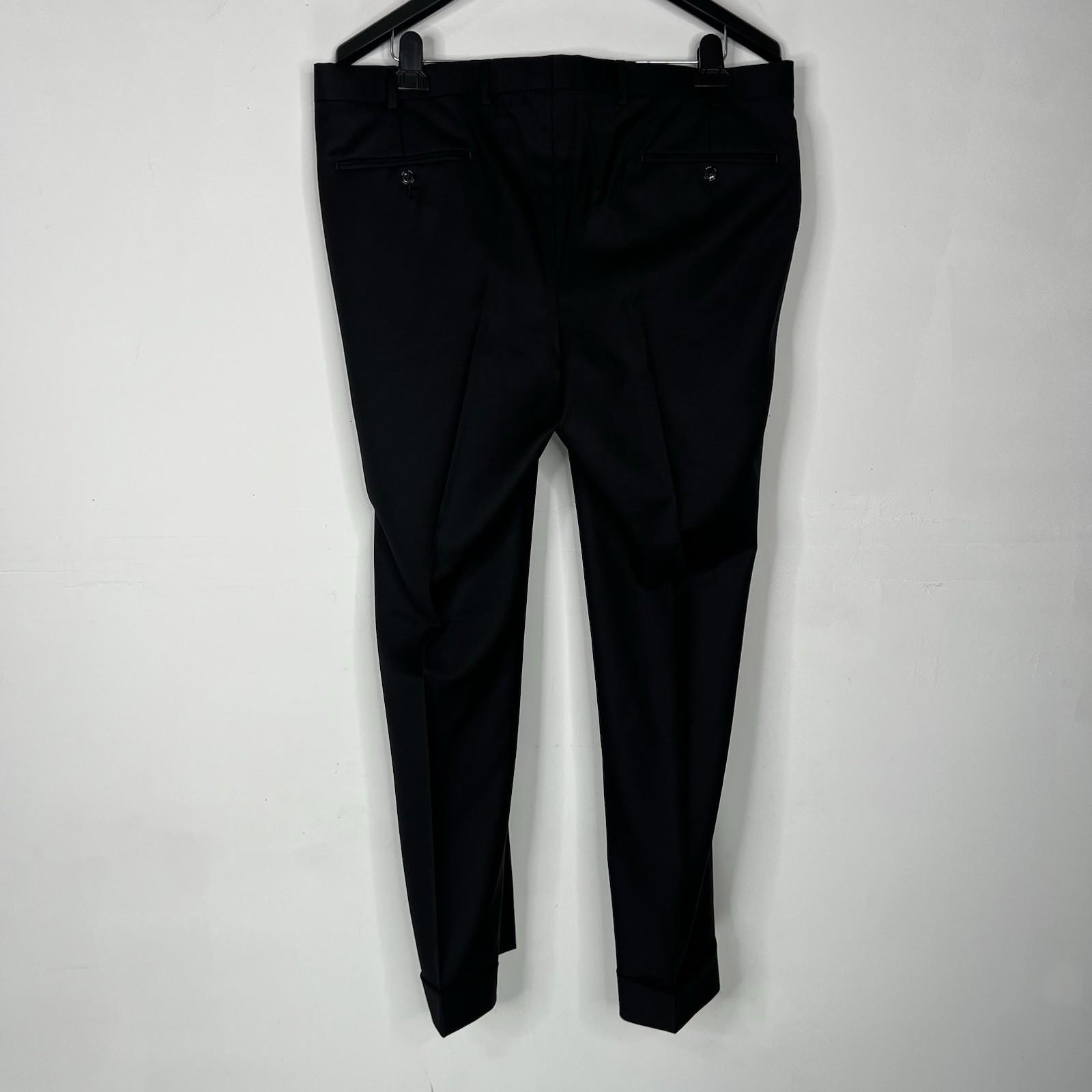 SuitSupply Brescia Wool Straight Tapered Leg Pants 40x31 Black Pleated Front New