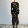 Beautiful high Low Lace dress Size L Black See Through Belted Gothic Grunge