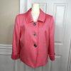 Tahari ASL Polyester Rayon Blazer Size 10 Pink 3/4 Sleeve Twill Shawl Collar