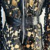 Beautiful high Low Lace dress Size L Black See Through Belted Gothic Grunge