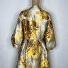 N By Nancy Button Down Mid Length Dress Size S Yellow Floral Bubble Sleeves New
