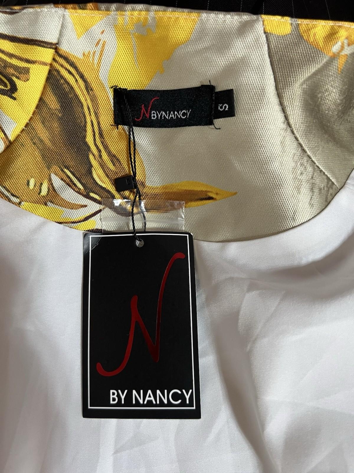 N By Nancy Button Down Mid Length Dress Size S Yellow Floral Bubble Sleeves New