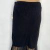 Anthropologie Women Knit Sheer Black Stretch Maxi Skirt Size M Stretch New
