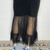 Anthropologie Women Knit Sheer Black Stretch Maxi Skirt Size M Stretch New