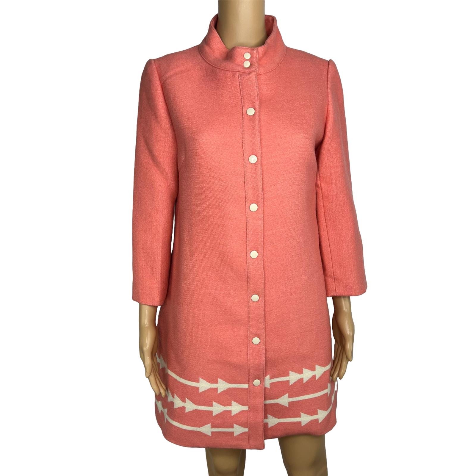Anthropologie Lauren Moffatt Women Eastward Coral Wool Acrylic Lined Coat SZ M