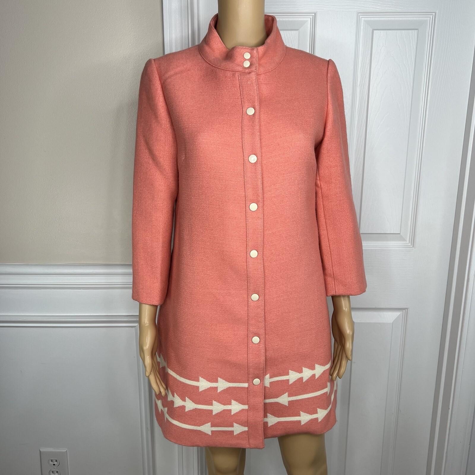 Anthropologie Lauren Moffatt Women Eastward Coral Wool Acrylic Lined Coat SZ M