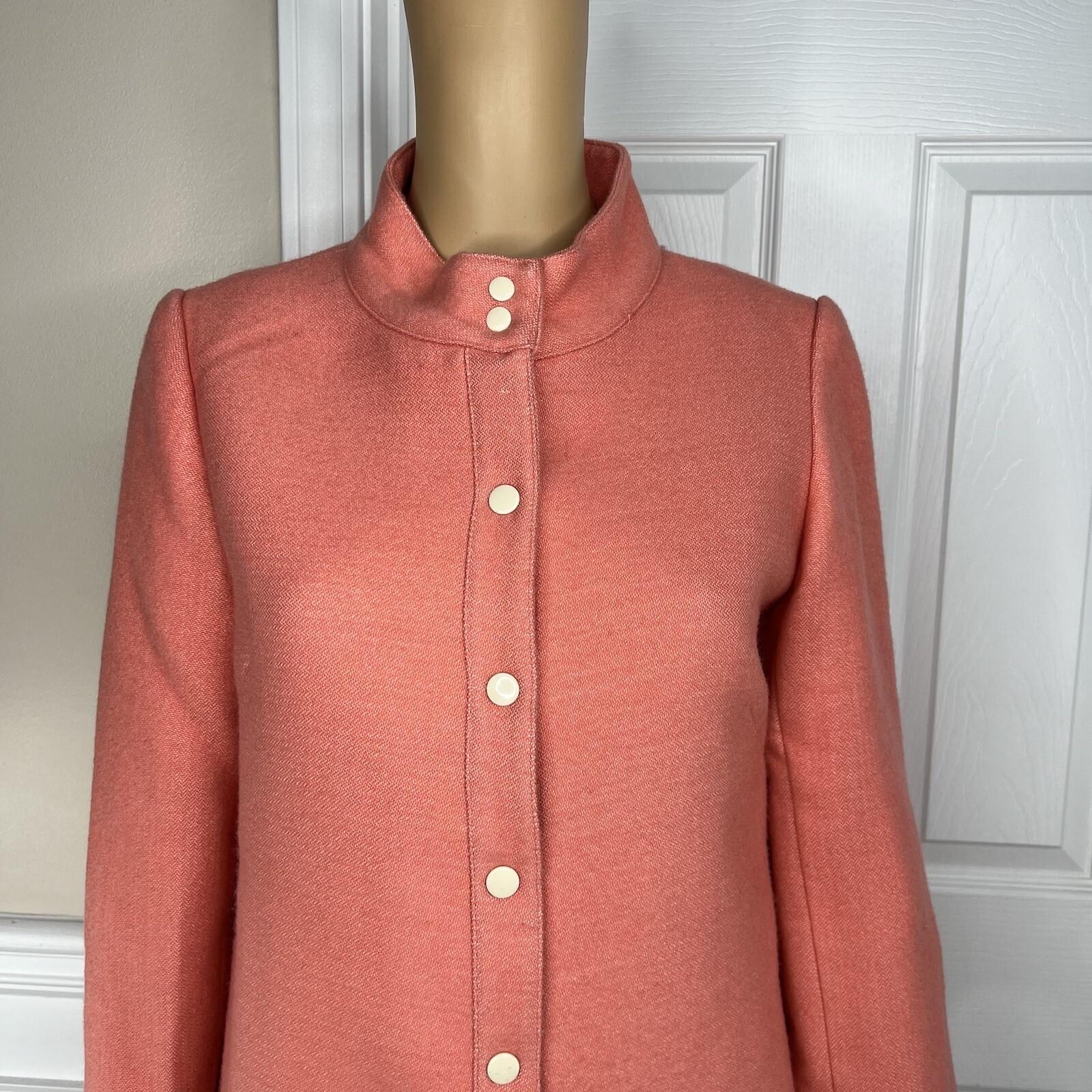 Anthropologie Lauren Moffatt Women Eastward Coral Wool Acrylic Lined Coat SZ M