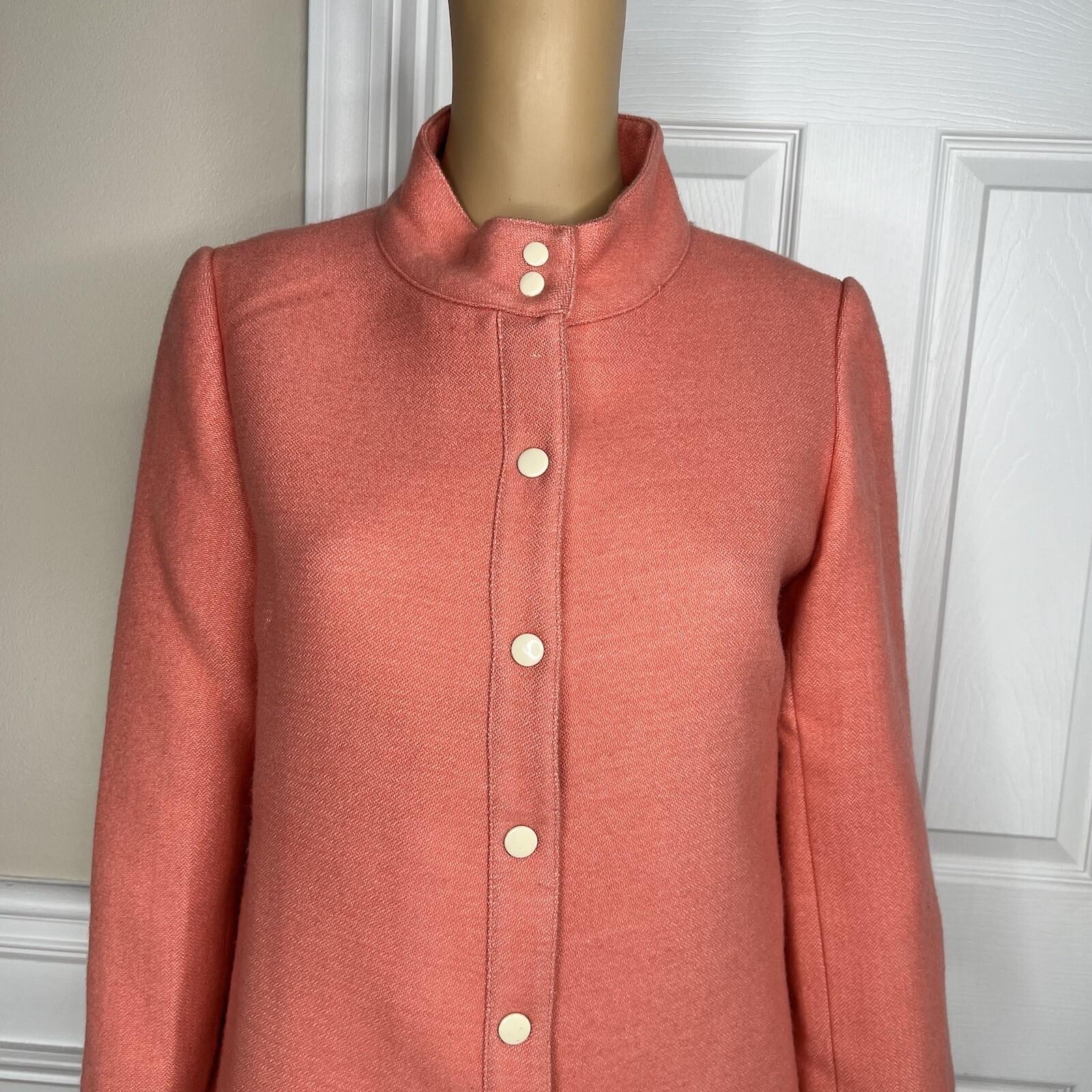 Anthropologie Lauren Moffatt Women Eastward Coral Wool Acrylic Lined Coat SZ M