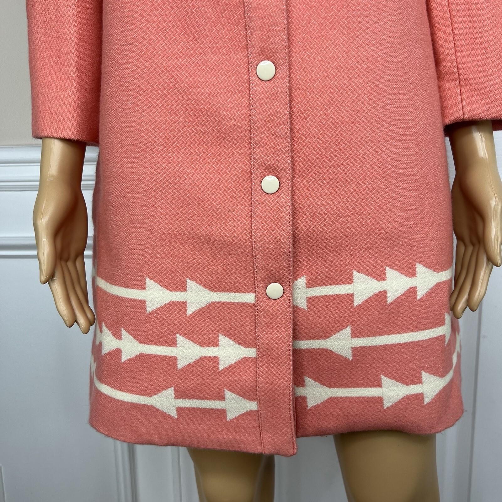 Anthropologie Lauren Moffatt Women Eastward Coral Wool Acrylic Lined Coat SZ M