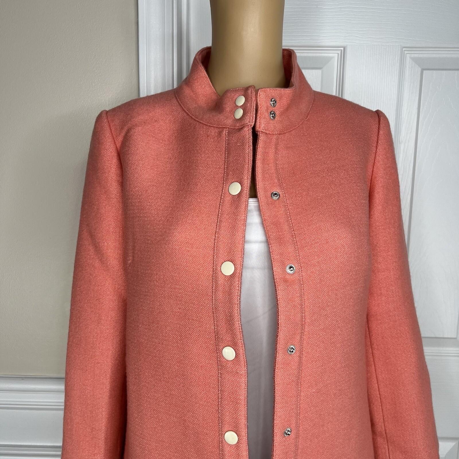 Anthropologie Lauren Moffatt Women Eastward Coral Wool Acrylic Lined Coat SZ M