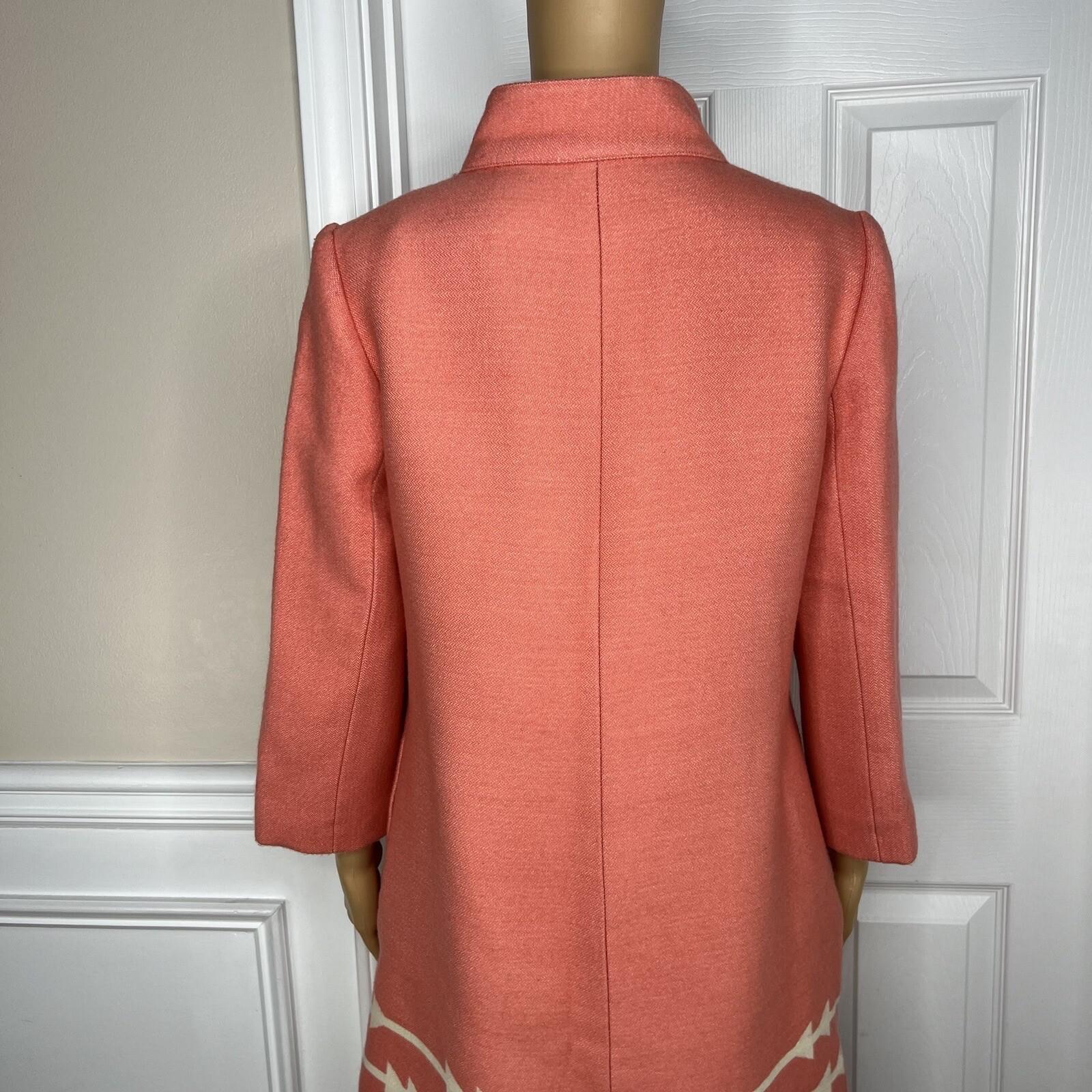 Anthropologie Lauren Moffatt Women Eastward Coral Wool Acrylic Lined Coat SZ M