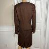 10-7698.jpg EMILY 2PC Brown Polyester Lined Collarless Cocktail Dress Suit Size 10