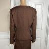 10-7700.jpg EMILY 2PC Brown Polyester Lined Collarless Cocktail Dress Suit Size 10