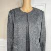EMILY 2PC Gray Polyester Lined Collarless Cocktail Dress Suit Size 10