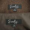 10-7704.jpg EMILY 2PC Brown Polyester Lined Collarless Cocktail Dress Suit Size 10