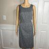 EMILY 2PC Gray Polyester Lined Collarless Cocktail Dress Suit Size 10