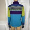 Alpaca Imports Women Multicolor 1/4 Zip Long Stand Up Collar Sleeve Sweater SZ M