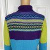 Alpaca Imports Women Multicolor 1/4 Zip Long Stand Up Collar Sleeve Sweater SZ M