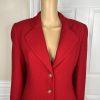 Lillie Rubin Exclusive Vintage Wool Skirt Suit Size 8 Red Lined Notch Collar 2PC