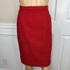 Lillie Rubin Exclusive Vintage Wool Skirt Suit Size 8 Red Lined Notch Collar 2PC