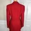 Lillie Rubin Exclusive Vintage Wool Skirt Suit Size 8 Red Lined Notch Collar 2PC
